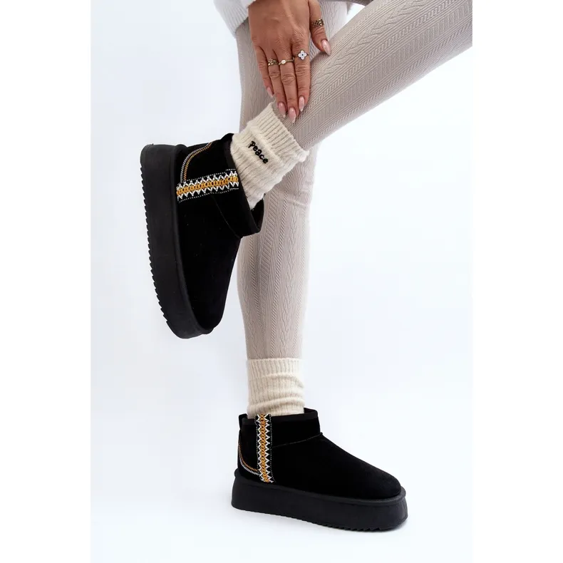Bottes de neige à plateforme avec motif Udra noir le noir