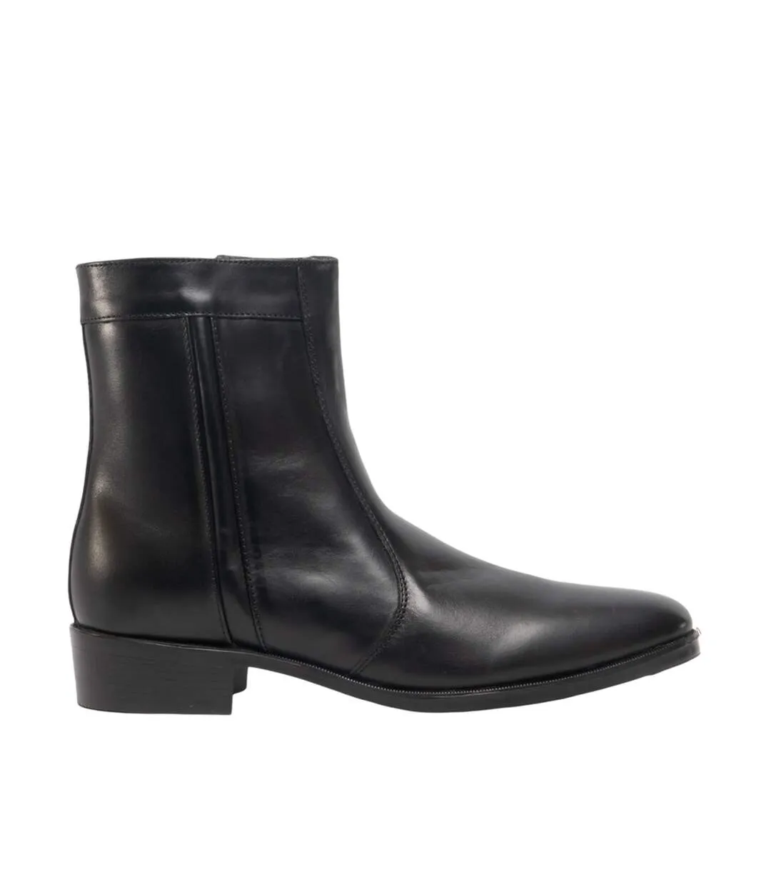 Bottines en cuir à fermeture zippée homme noir Scimitar