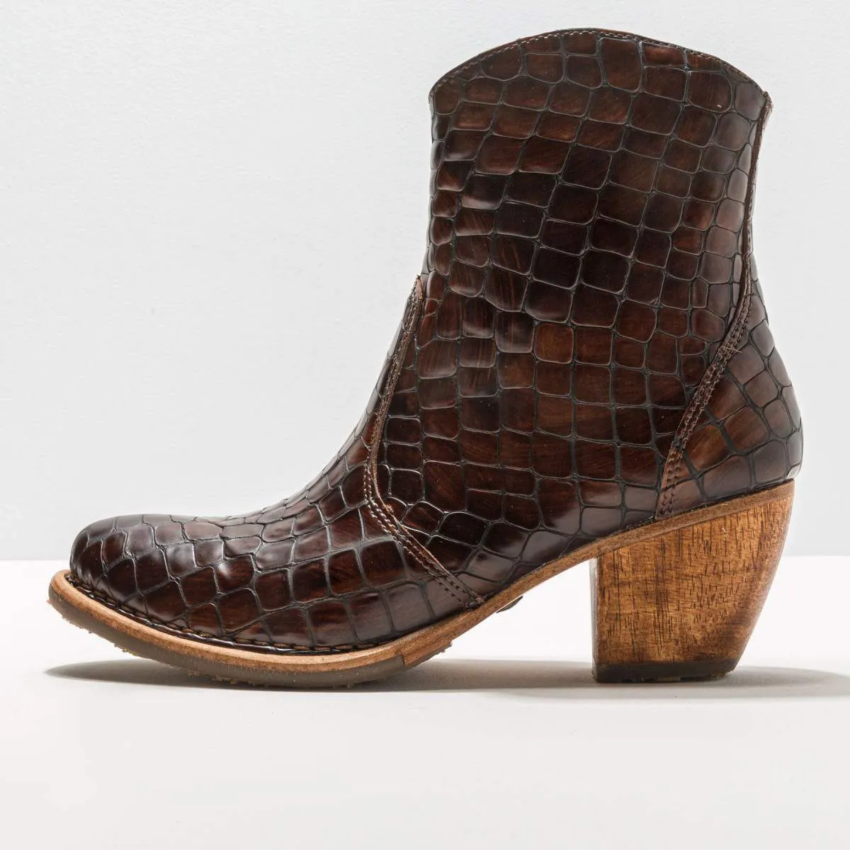 Bottines santiag en cuir fantaisie - Imprimé Alligator