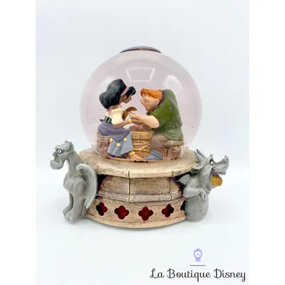 Boule à neige musicale Le bossu de notre dame Disneyland 1996 Disney Snow Globe Quasimodo Esmeralda Gargouilles