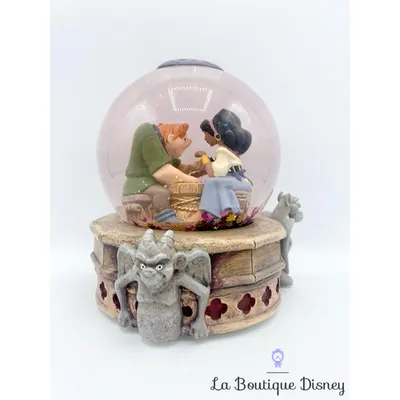 Boule à neige musicale Le bossu de notre dame Disneyland 1996 Disney Snow Globe Quasimodo Esmeralda Gargouilles