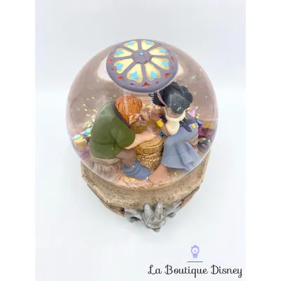 Boule à neige musicale Le bossu de notre dame Disneyland 1996 Disney Snow Globe Quasimodo Esmeralda Gargouilles