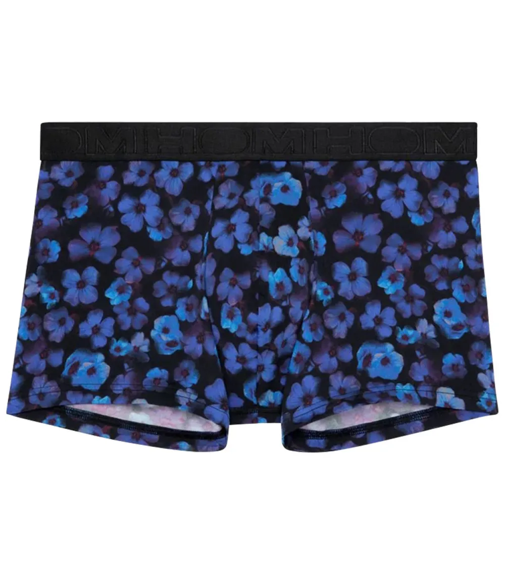 Boxer classique coupe fermée Hom bleu imprimé fleurs