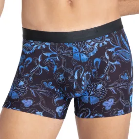 Boxer homme en lyocell et à motif cachemire Kanji bleu