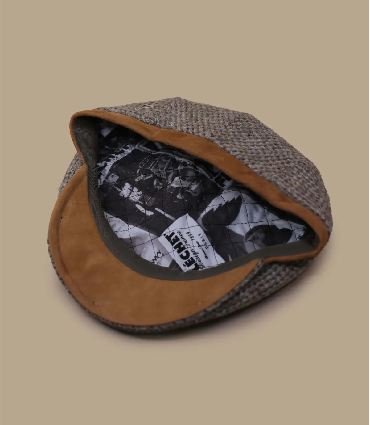 béret beige laine - Celestin Harris Tweed  beige Flechet : Headict