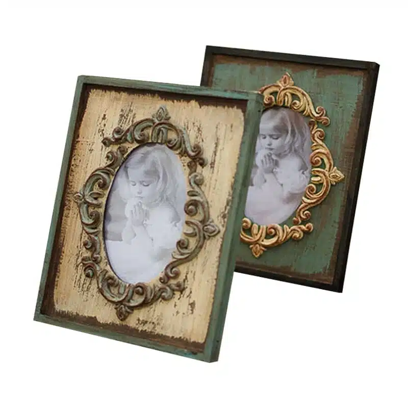 Cadre photo en bois vintage 21x17cm