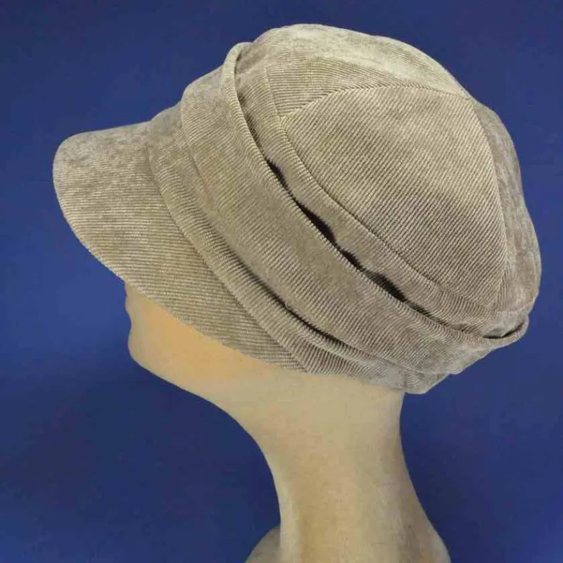 Casquette en velours milleraies praline, haute qualité | Pour femme