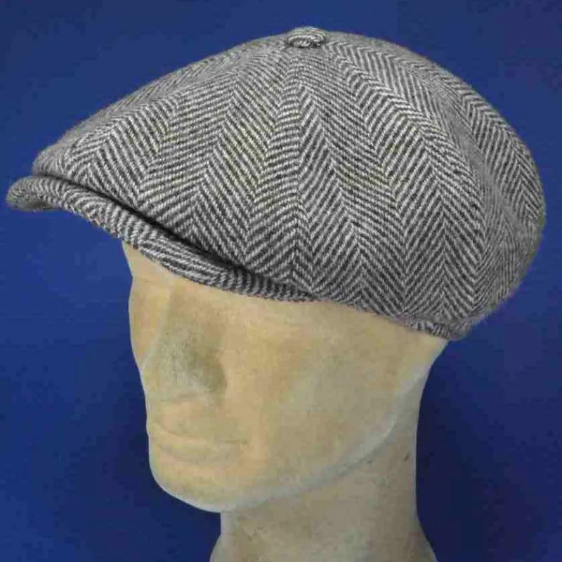 Casquette peaky blinders laine grise| béret irlandais hiver rétro