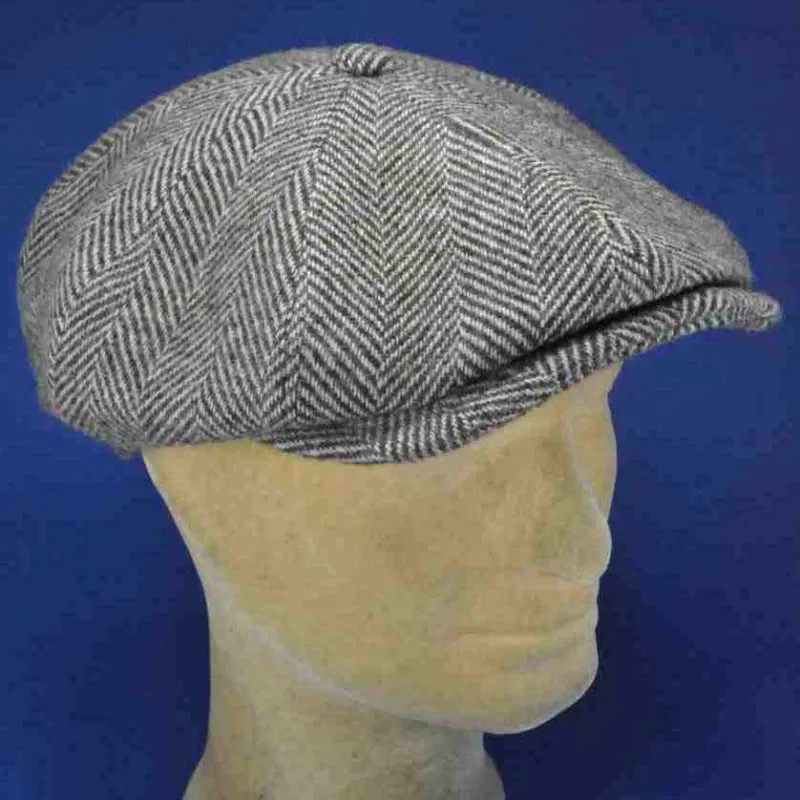 Casquette peaky blinders laine grise| béret irlandais hiver rétro