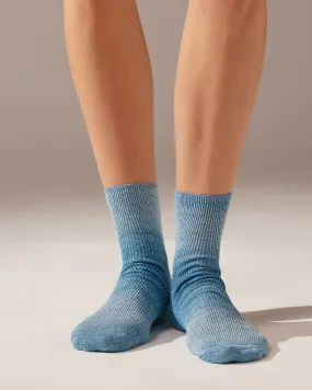 Chaussettes courtes à rayures en dégradé de couleurs et paillettes - Chaussettes basses - Calzedonia