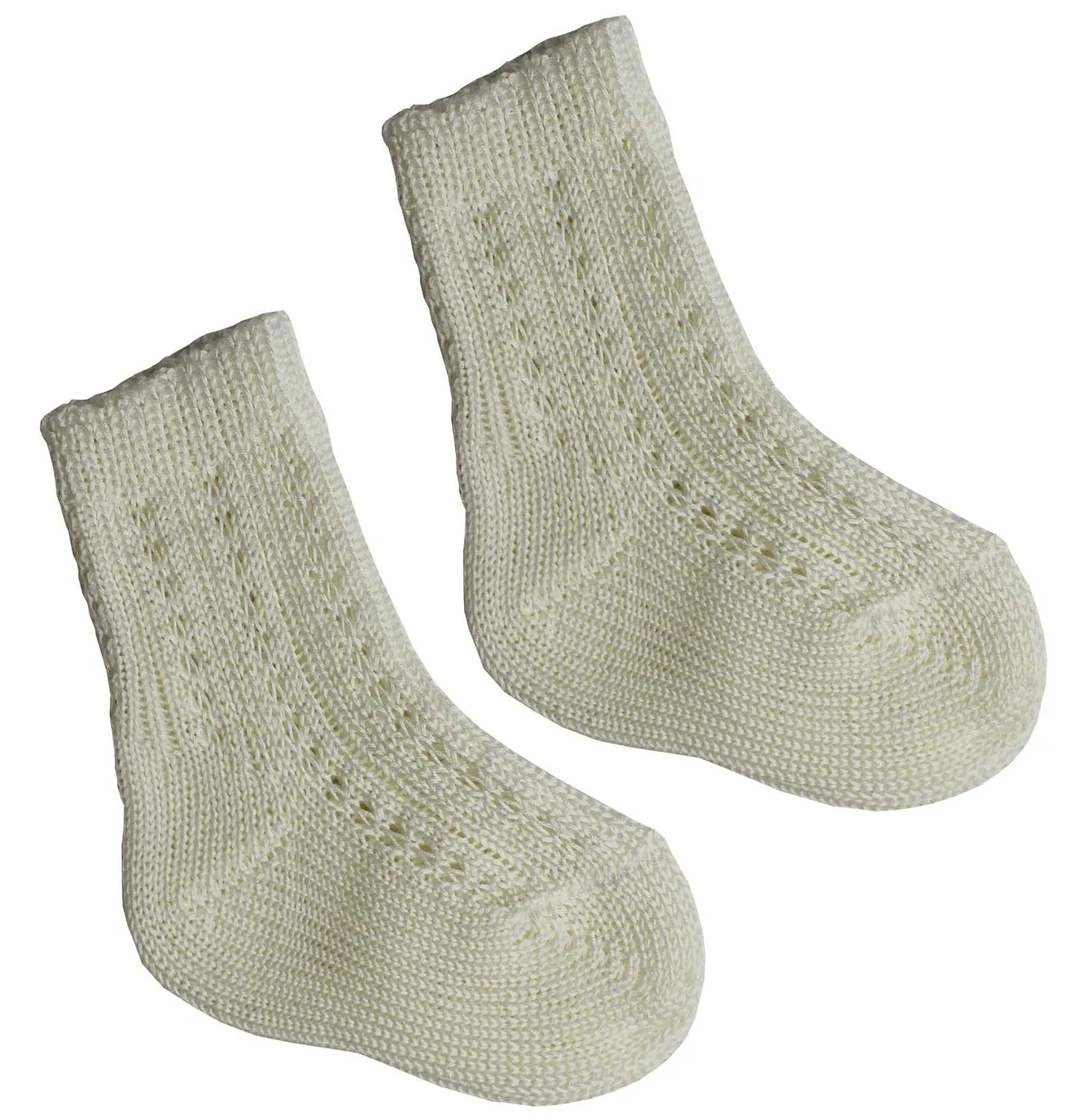 Chaussettes courtes en coton - Crème