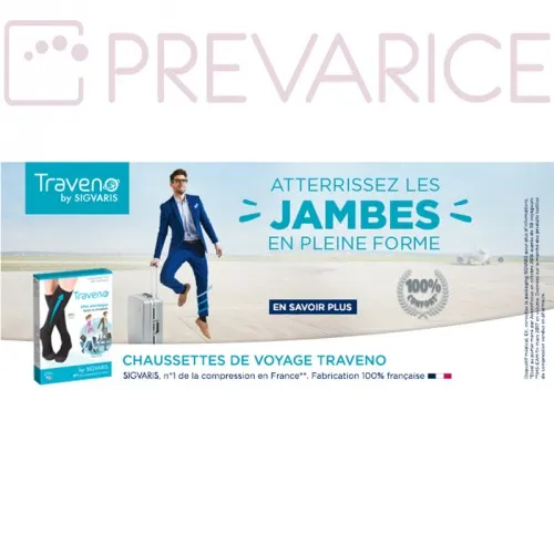 Chaussettes de Voyage Traveno Sigvaris Action anti-fatigue, en train ou en avion, chaussettes de maintien mixtes