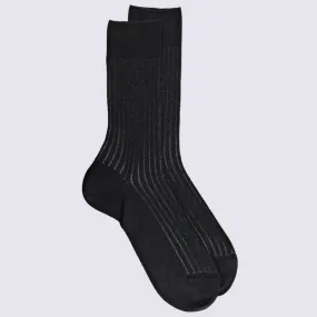 Chaussettes Doré Doré, chaussettes chaudes élégantes en laine mérinos homme noir I Igert Chausseur & Maroquinier