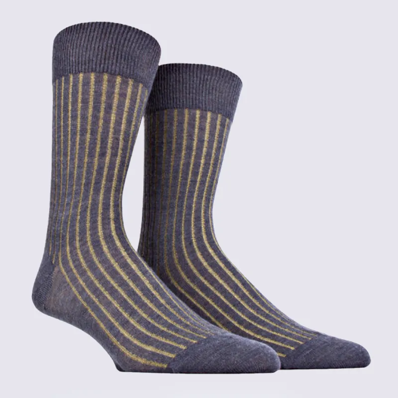 Chaussettes Doré Doré, chaussettes confortables homme en laine et coton gris  | Igert Chausseur&Maroquinier