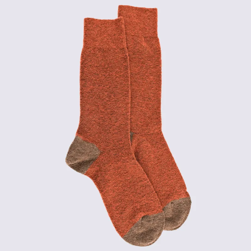 Chaussettes Doré Doré, chaussettes en laine polaire bicolore homme orange/brun I Igert Chausseur & Maroquinier