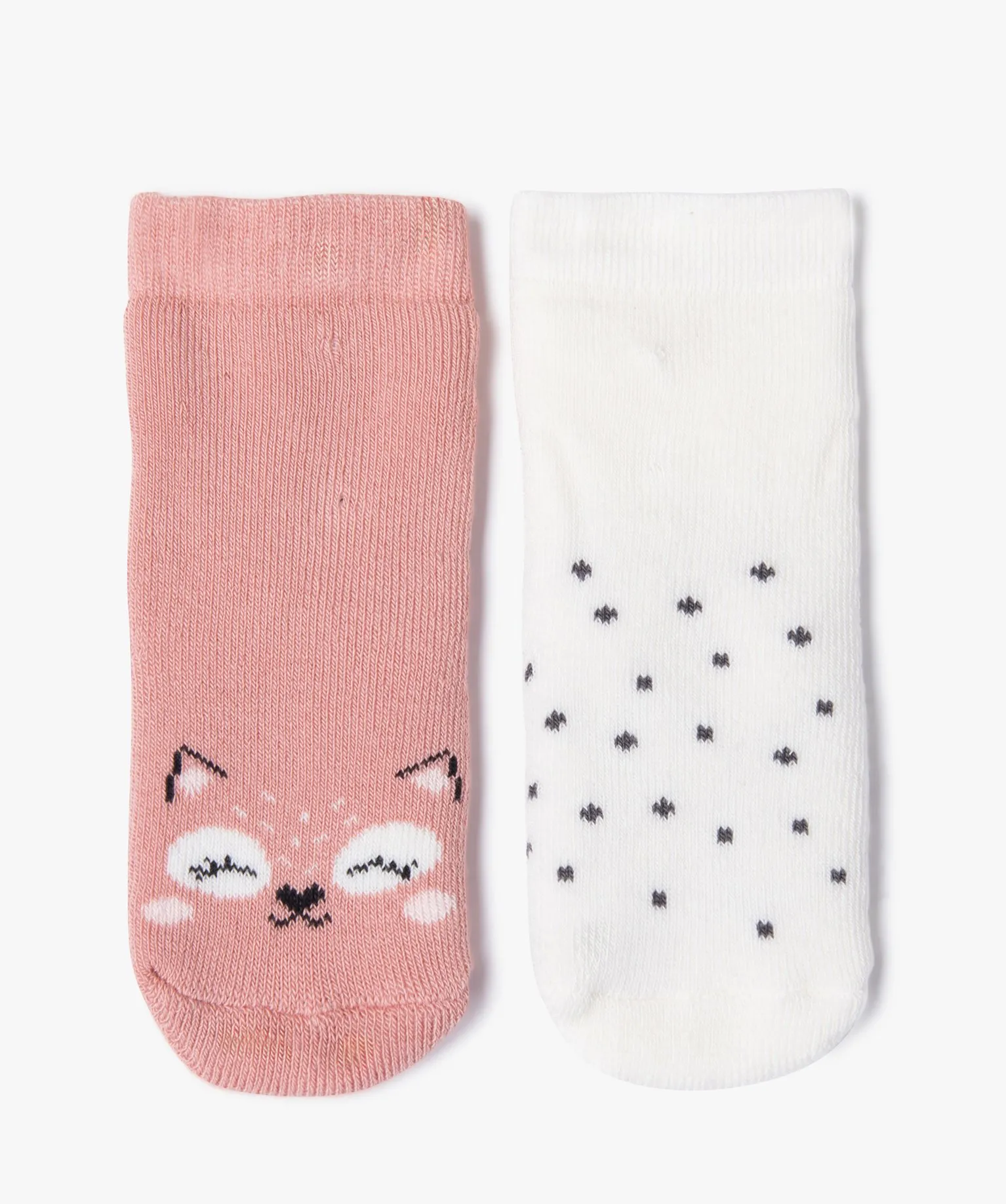 chaussettes en maille bouclette imprimees bebe (lot de 2) rose standard chaussettes