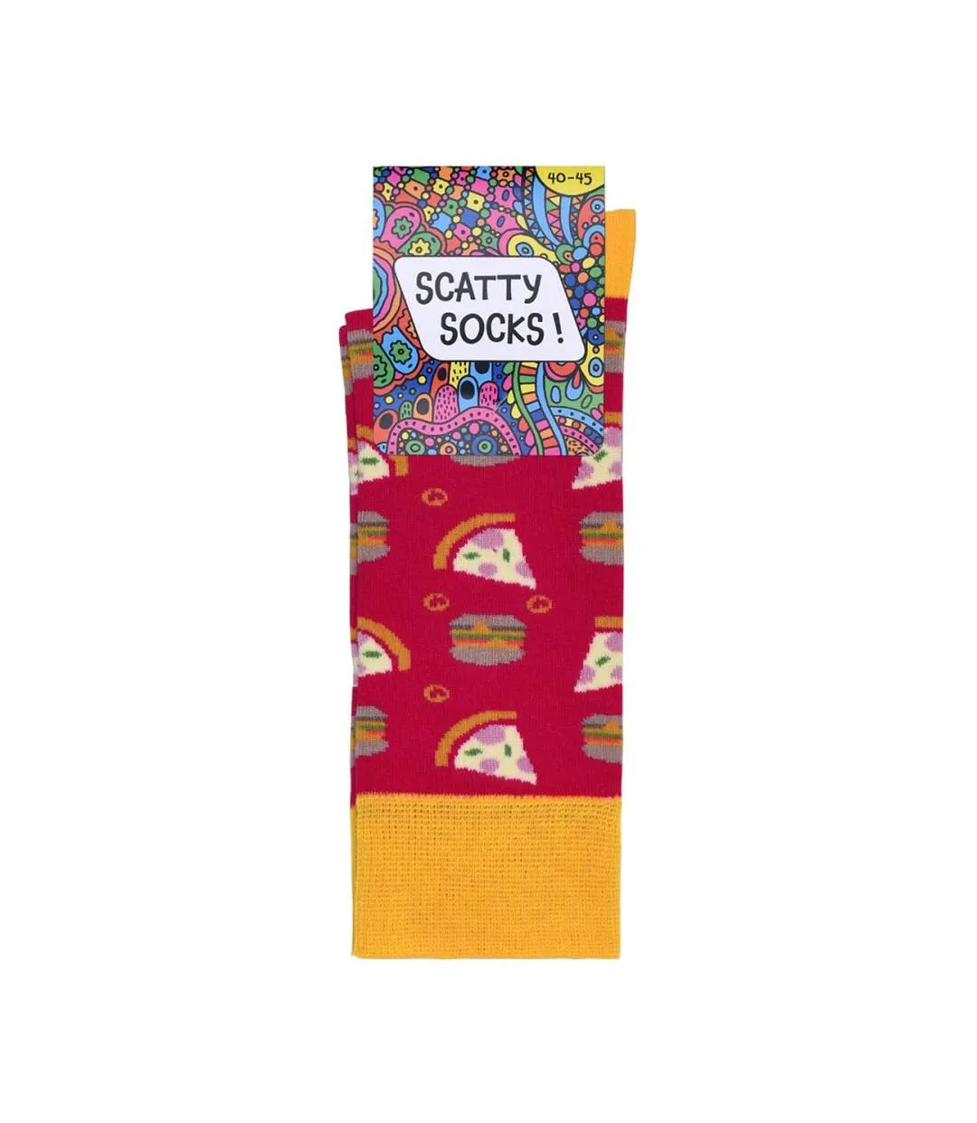 Chaussettes fantaisie Pizza   - Fabriqué en UE