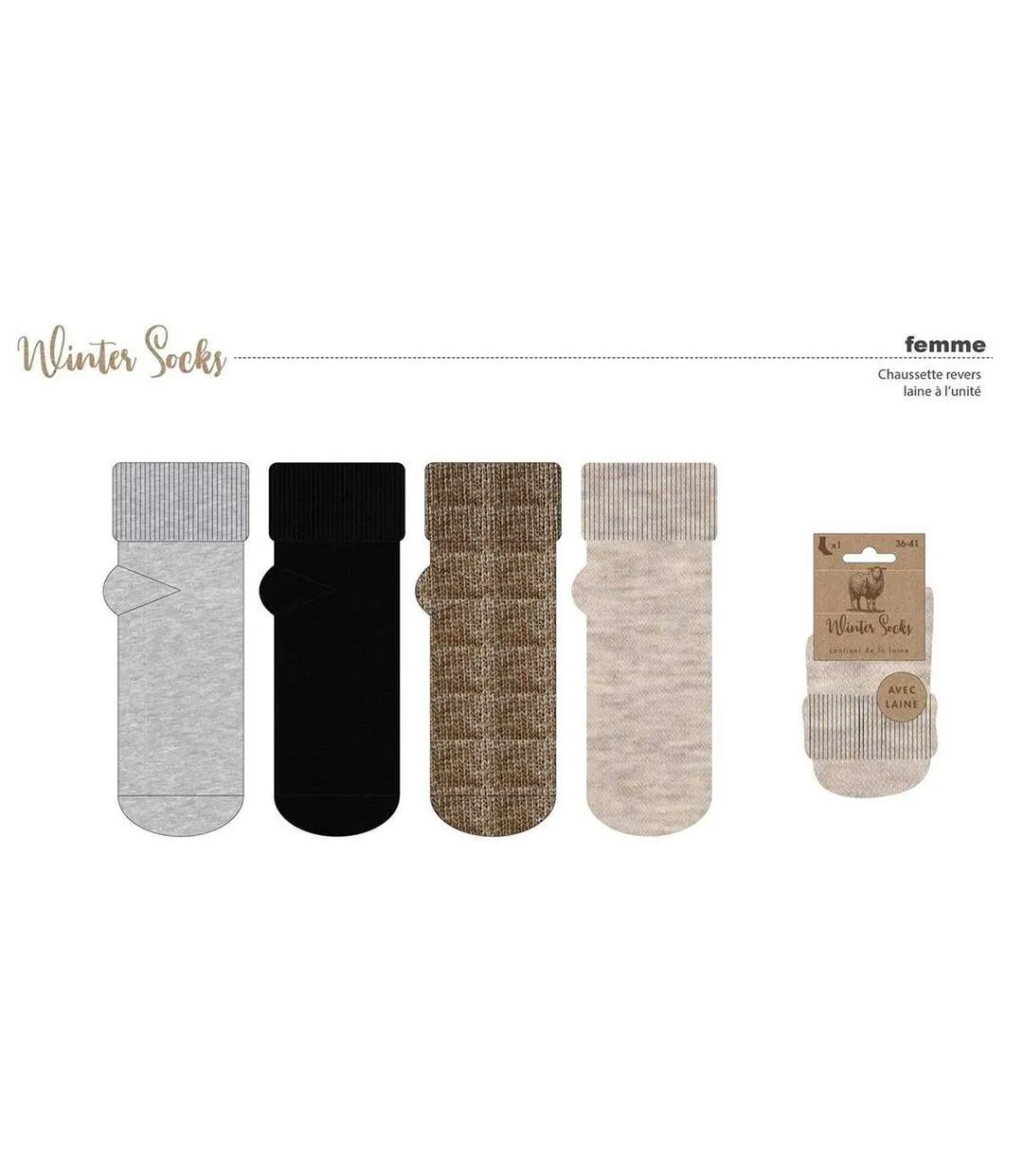 Chaussettes Femme WINTER SOCKS Pack de 4 Paires 0475 ANGORA LAINE