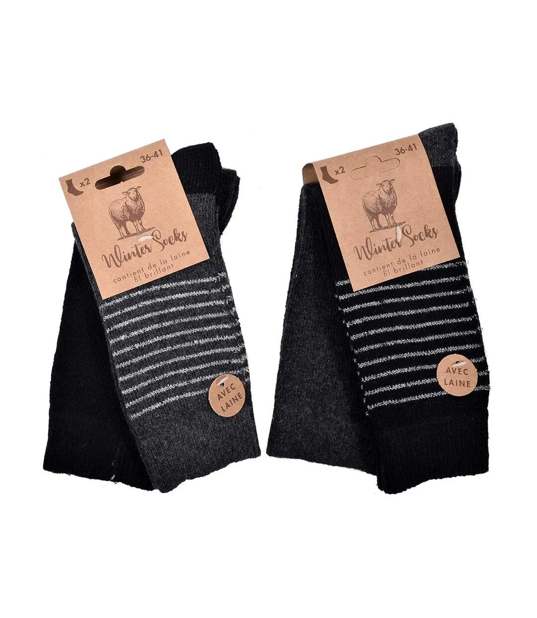 Chaussettes Femme WINTER SOCKS Pack de 4 Paires 0732 LAINE LUREX