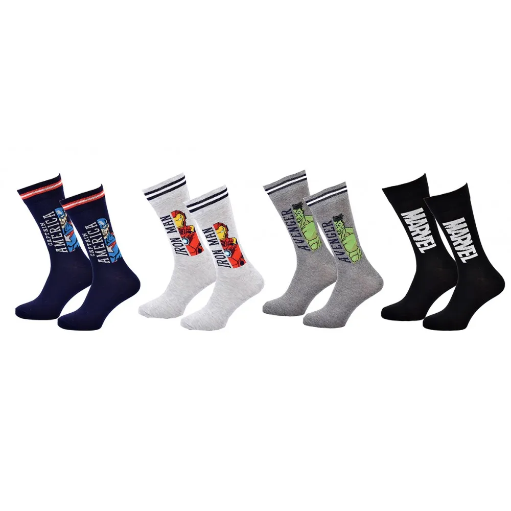 Chaussettes homme Marvel, Avengers, Dc Comics en Pack