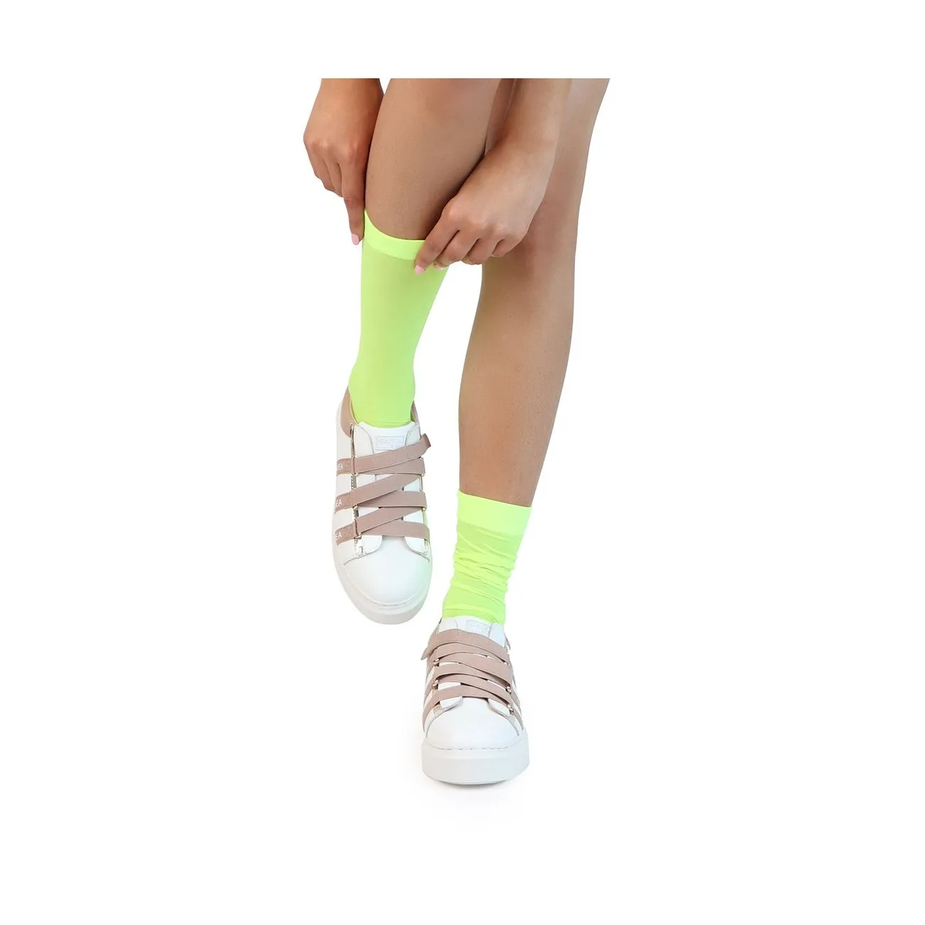 Chaussettes LODI Lime FLUO de couleur citron vert Chaussettes LODI pour femmes en ligne