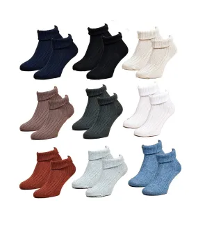 Chaussettes pour Femme Mi Saison Chaleur et Confort Pack de 9 Paires Laine Couleur Surprise