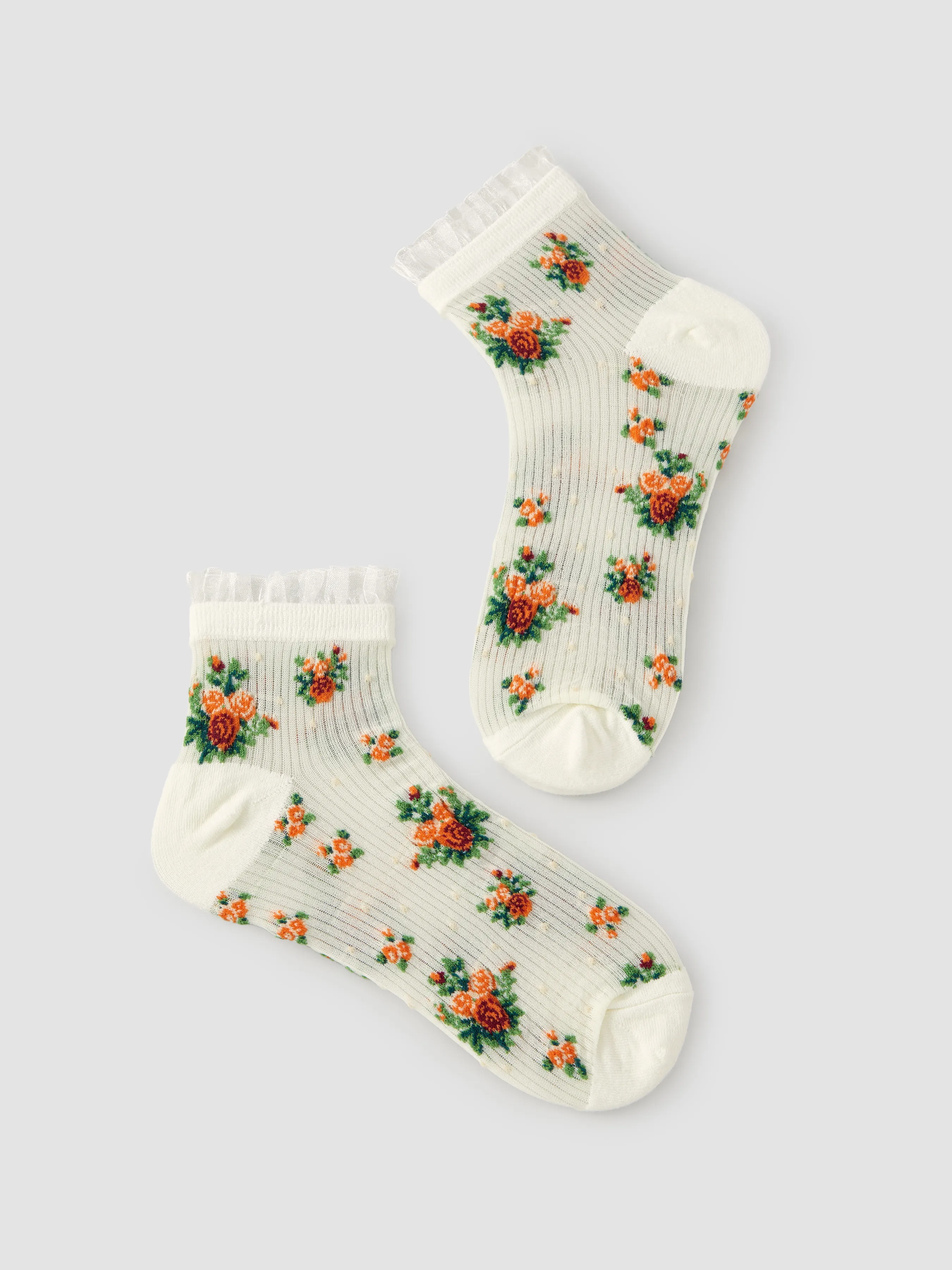  Chaussettes à la Cheville en Dentelle Florale