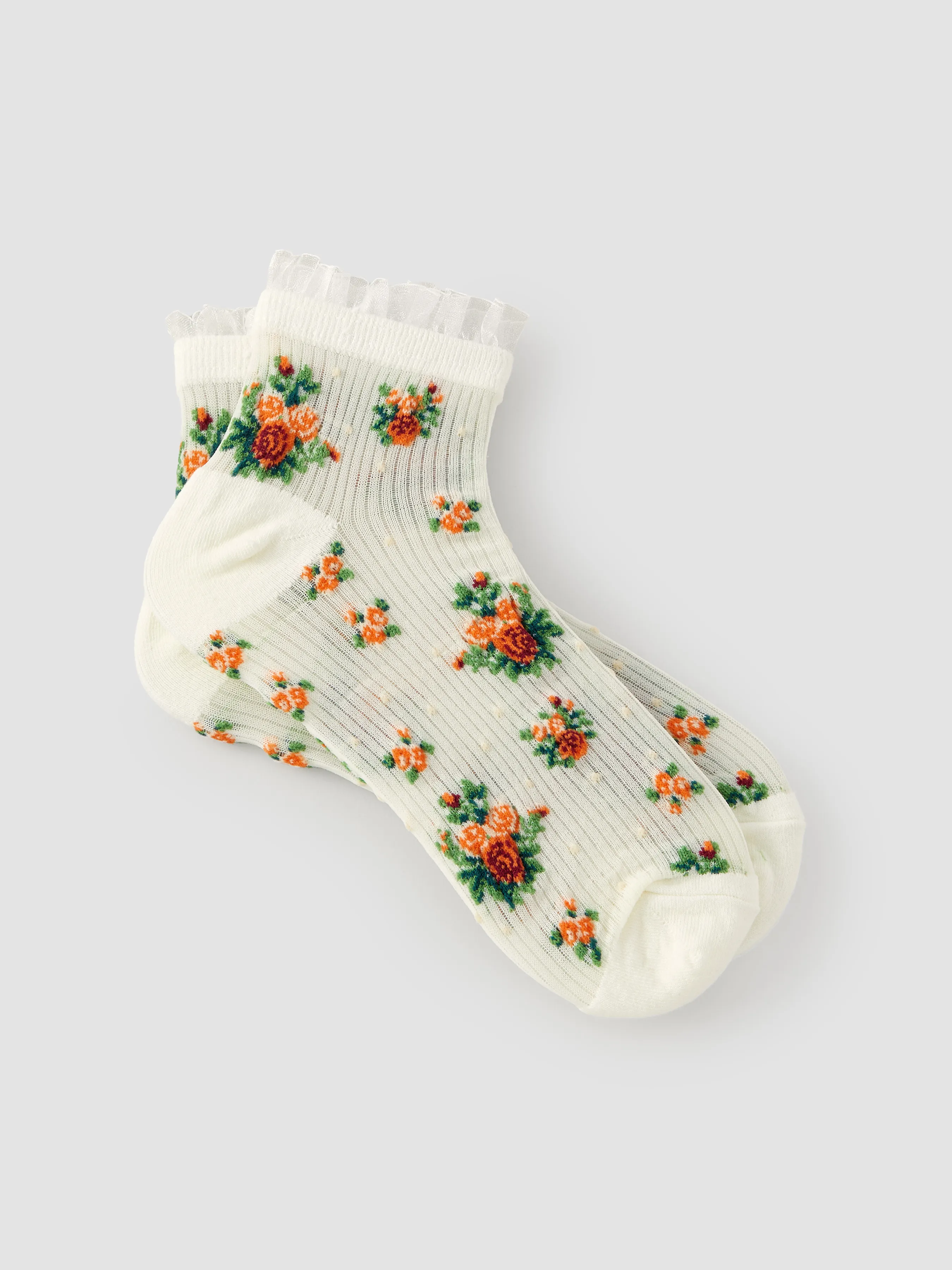  Chaussettes à la Cheville en Dentelle Florale