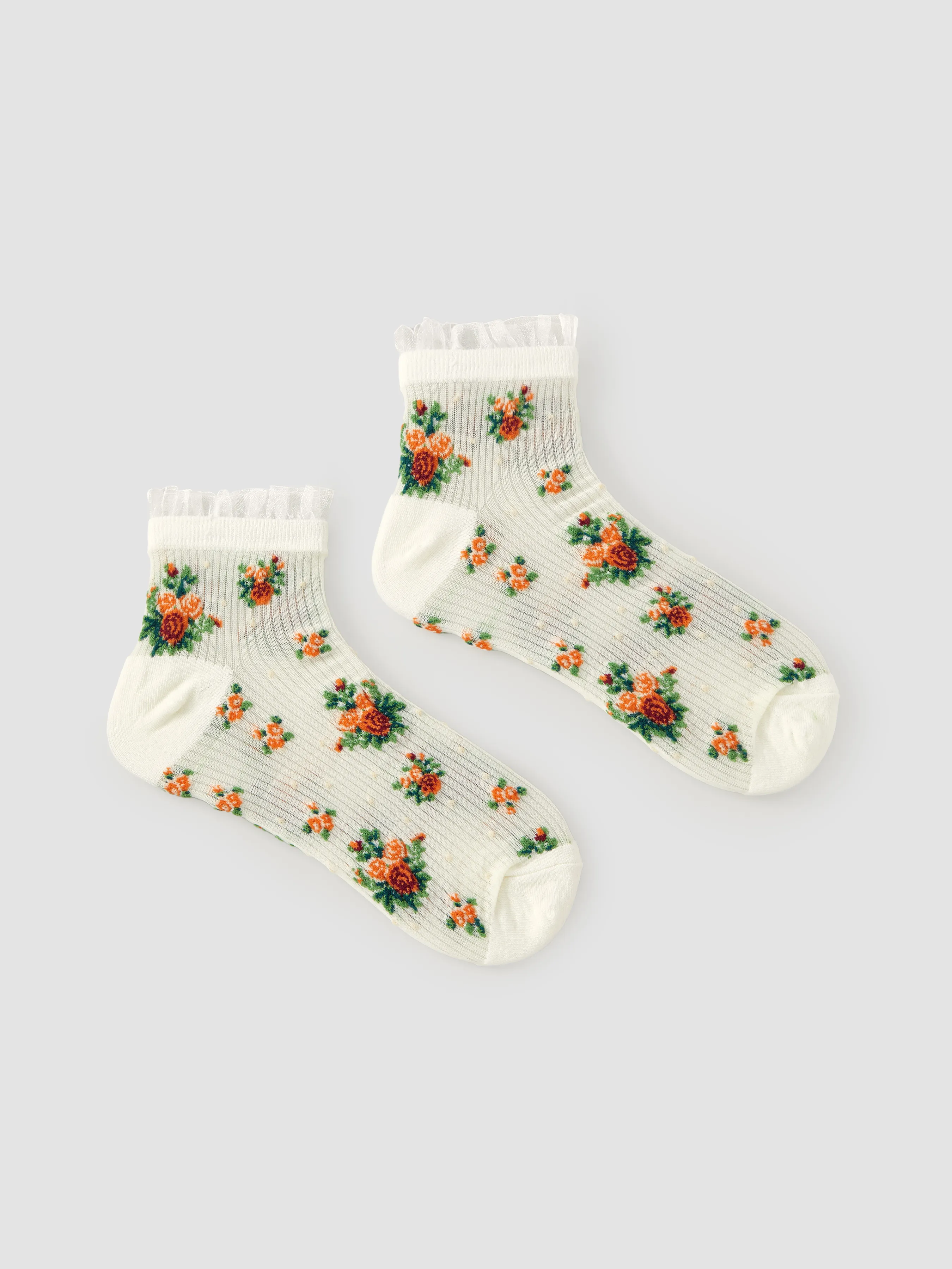  Chaussettes à la Cheville en Dentelle Florale