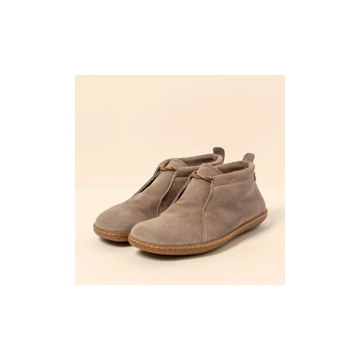 Chaussures confortables lacées en daim - Taupe