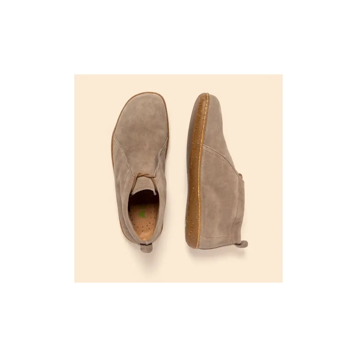 Chaussures confortables lacées en daim - Taupe