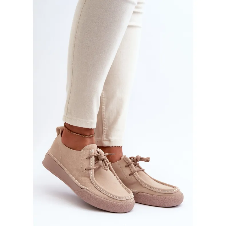 Chaussures Femme Sergio Leone SP021 En Daim Beige