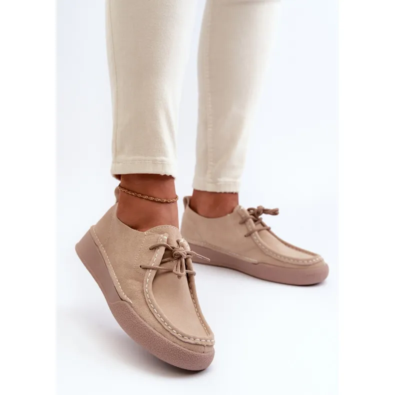 Chaussures Femme Sergio Leone SP021 En Daim Beige