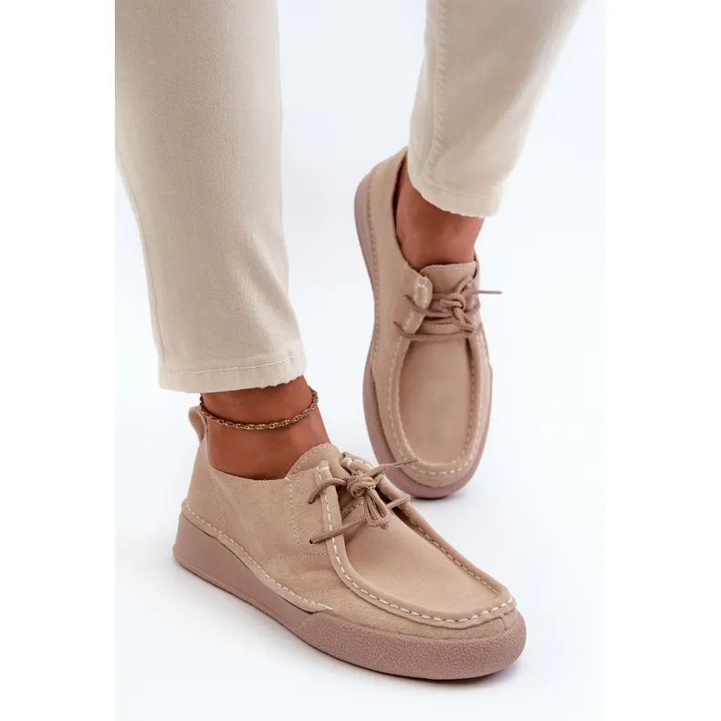 Chaussures Femme Sergio Leone SP021 En Daim Beige