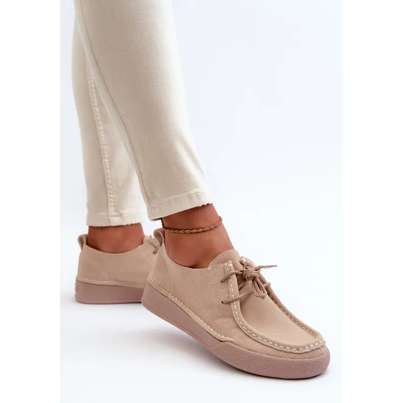 Chaussures Femme Sergio Leone SP021 En Daim Beige