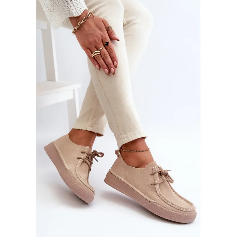 Chaussures Femme Sergio Leone SP021 En Daim Beige