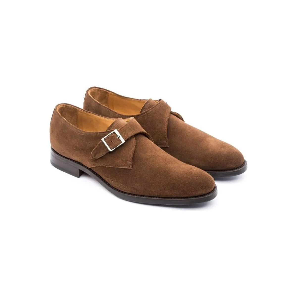 Chaussures à boucle homme en daim - Marron