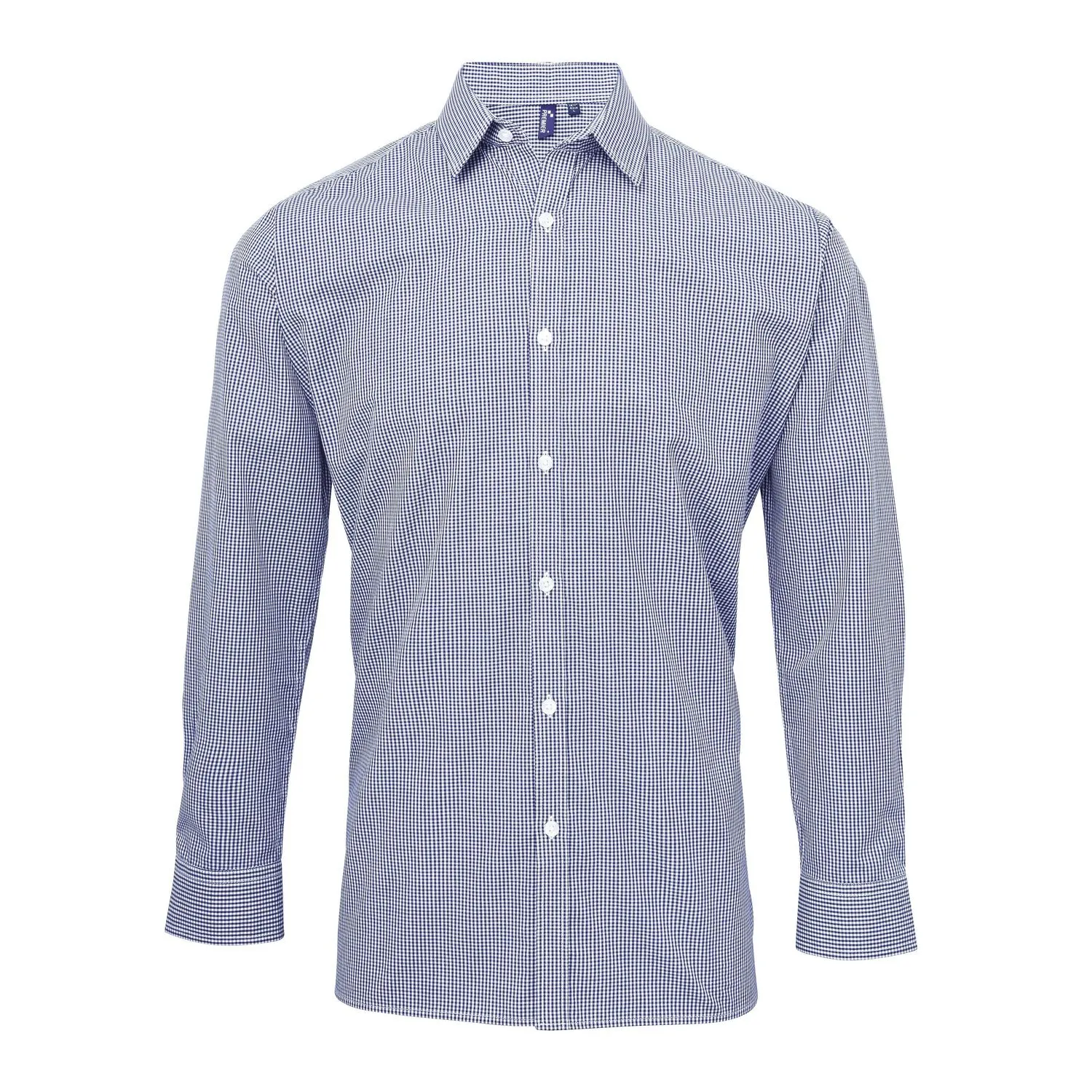 Chemise à carreaux manches longues - Homme - PR220 - bleu marine 