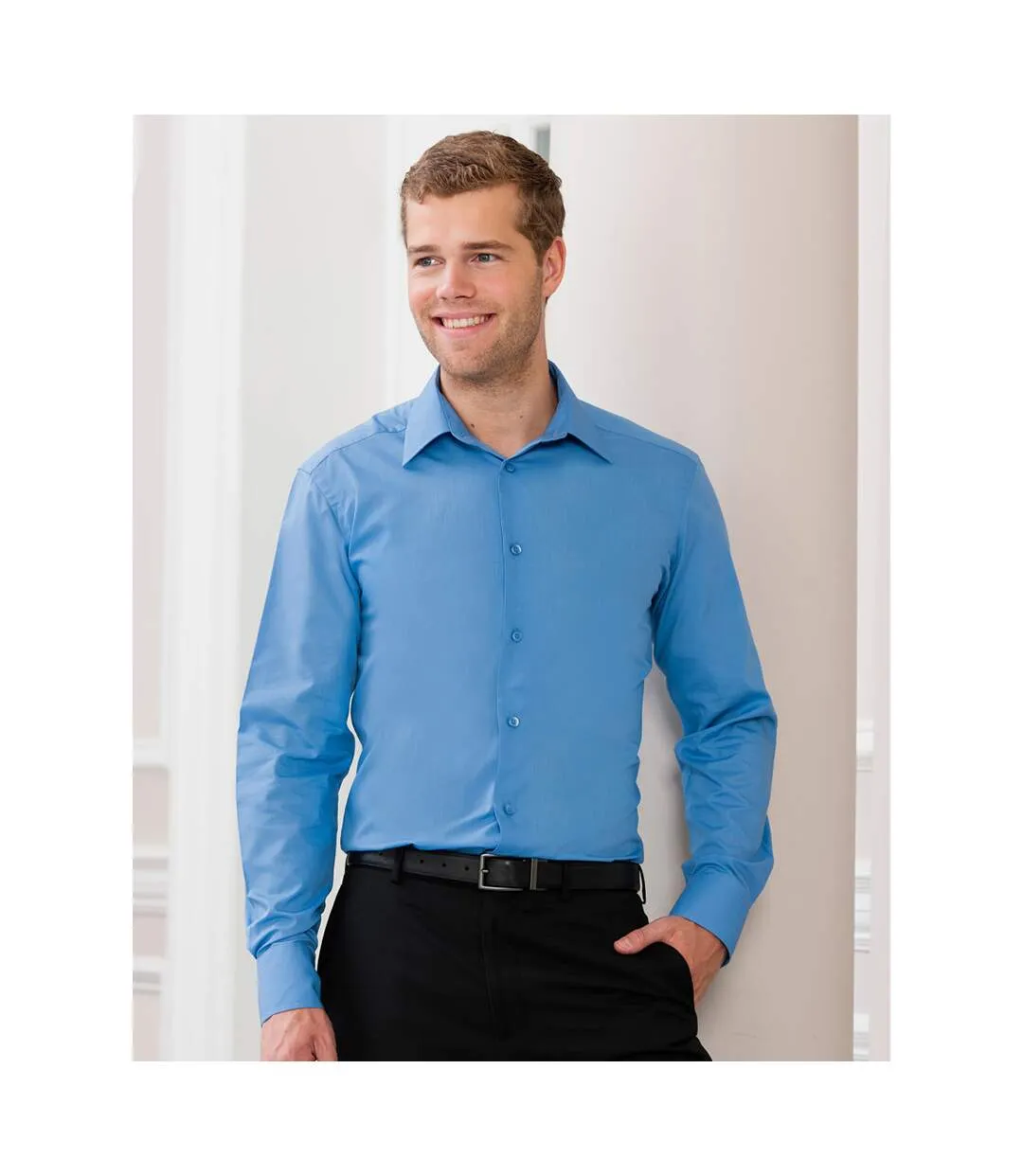 Chemise à manches longues  collection pour homme bleu clair Russell