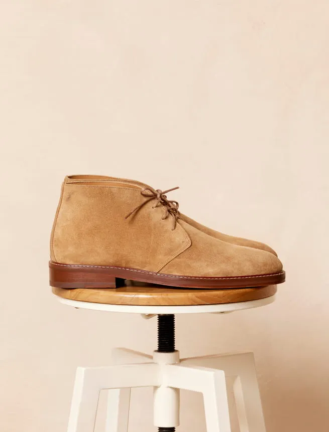 Chukka Boots en Cuir Velours Sable pour Homme - Modèle Marius