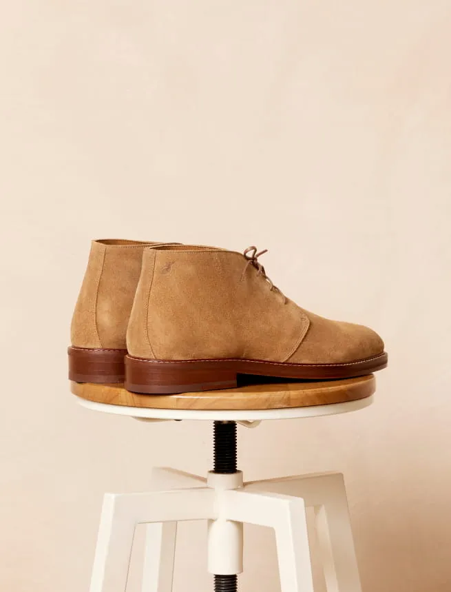 Chukka Boots en Cuir Velours Sable pour Homme - Modèle Marius