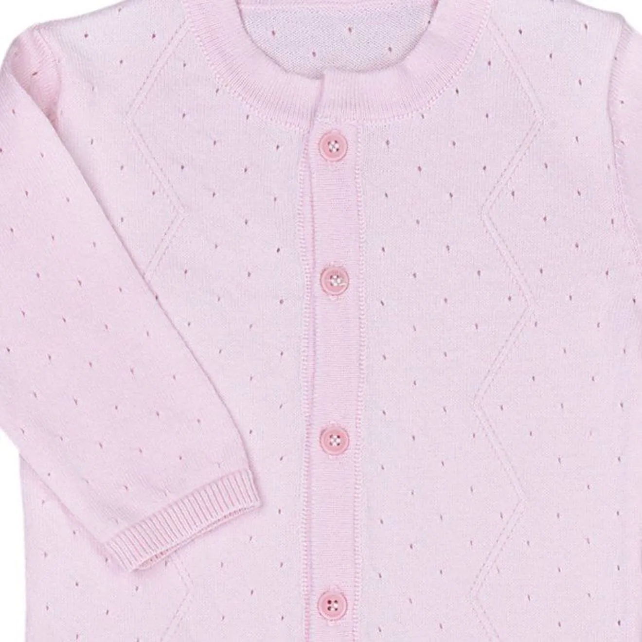 Combinaison bébé en tricot de coton bio rose - Sevira Kids