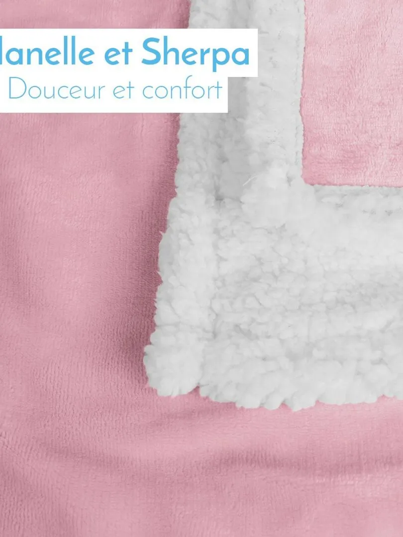 Couverture, plaid polaire pour bébé en flanelle et sherpa ultra doux - Monsieur Bébé - Rose