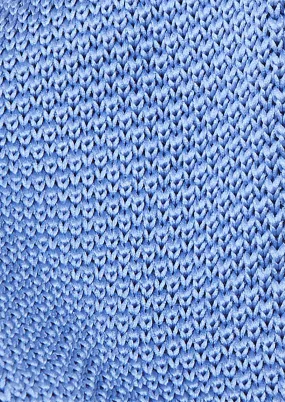 Cravate fine en tricot uni bleu