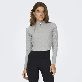 Crop top Delora en coton à manches longues Femme ONLY PLAY à prix 