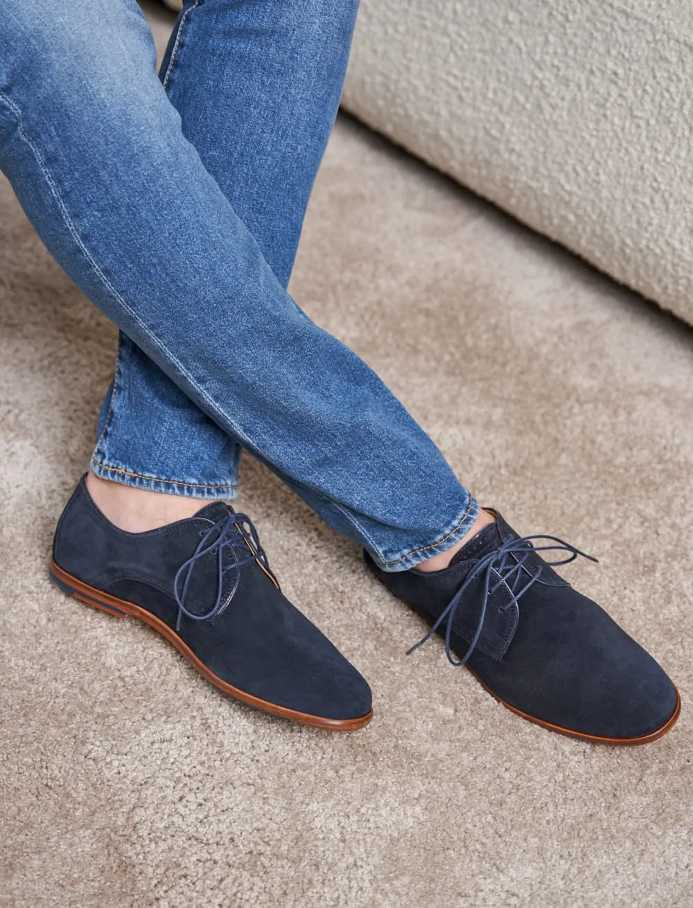 Derbies en daim Bleu Marine  L'Homme élégant 