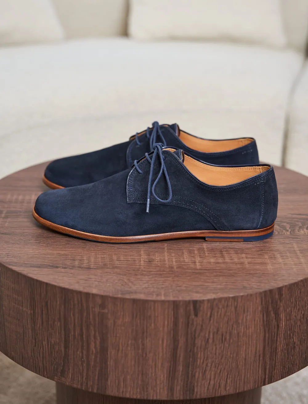 Derbies en daim Bleu Marine  L'Homme élégant 