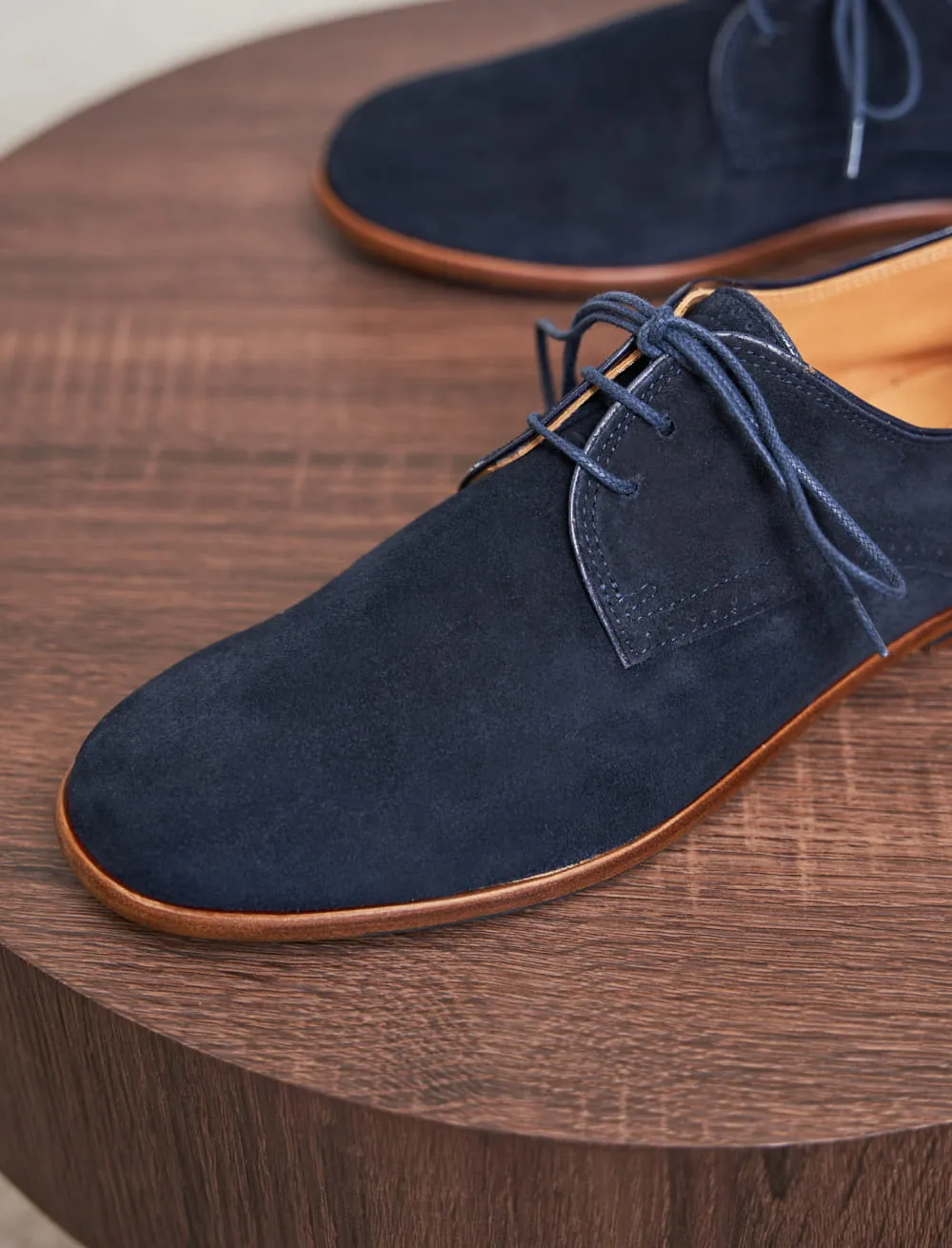 Derbies en daim Bleu Marine  L'Homme élégant 