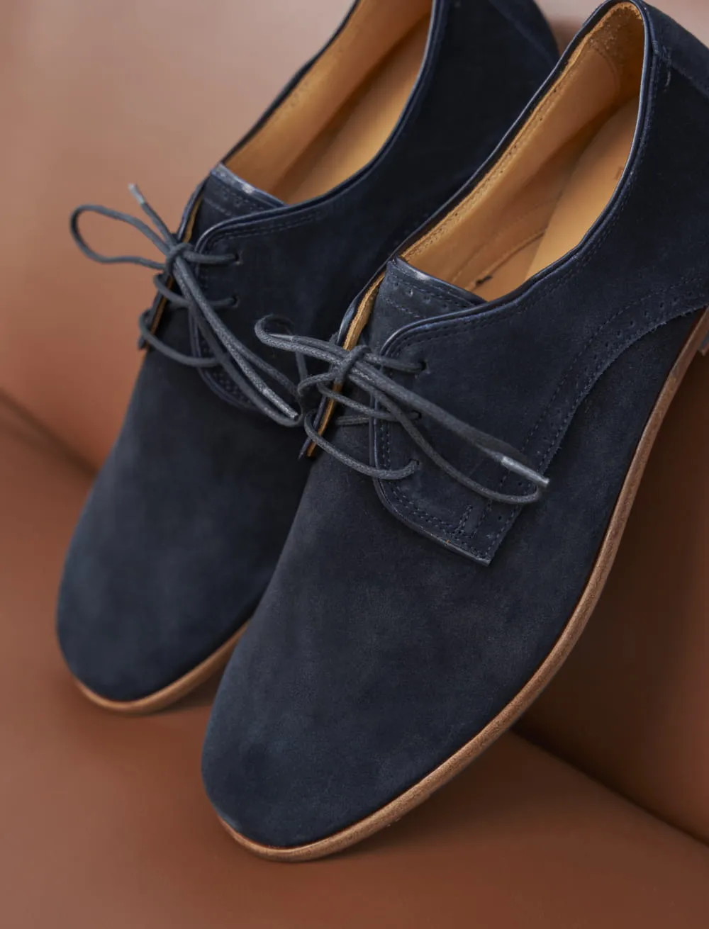 Derbies en daim Bleu Marine  L'Homme élégant 