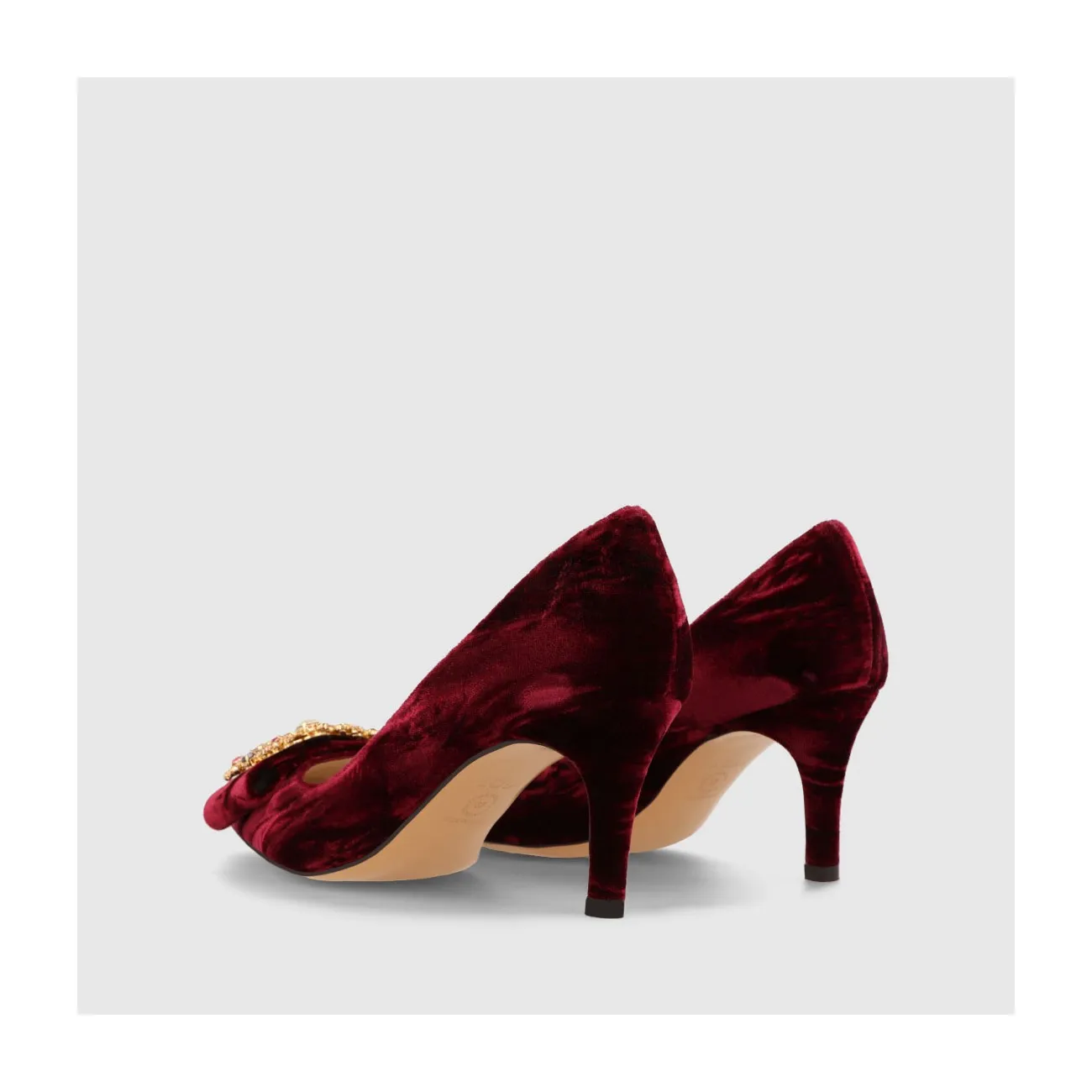 Escarpins femme en velours bijou bordeaux détail strass | Chaussures femme LODI en ligne.